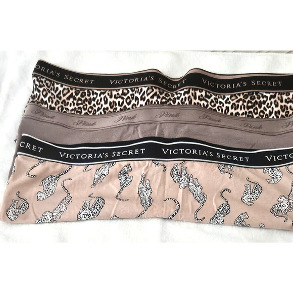 3 Victoria's Secret Logo Cotton (2) Shortie & (1) Boyshort/Boxer XL Brown NWT - Picture 16 of 16